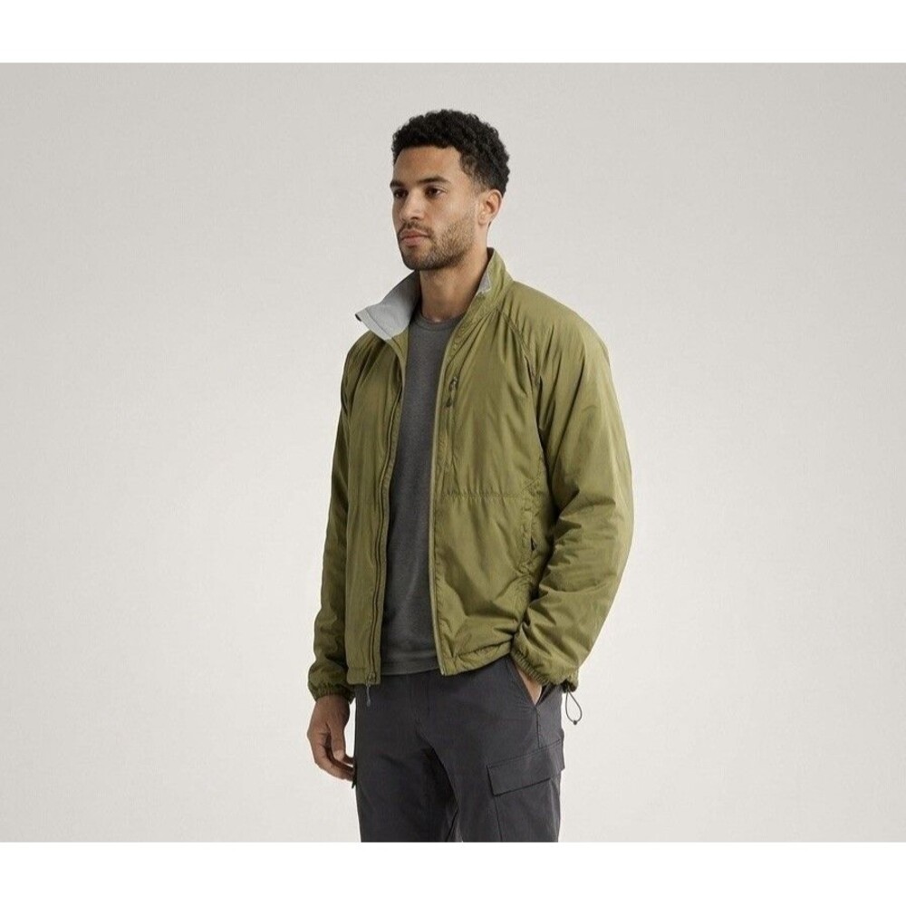 EMS Eastern Mountain Sports Mens Large Olive Green Ripstop Windbreaker Jacket L